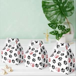 Caja Para Regalos Patrón de huellas de patas, patas negras, patas ro