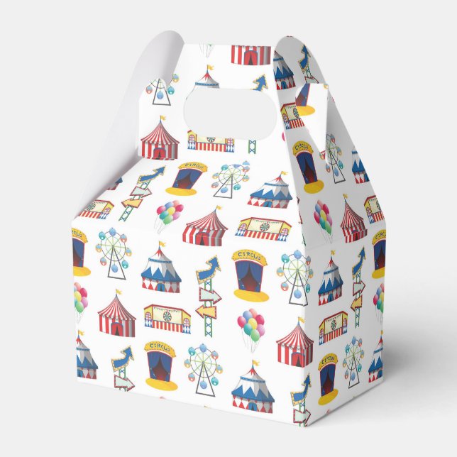 Caja Para Regalos Patrón de iconos de circo carnaval (Front Side)