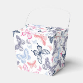 Caja Para Regalos Patrón de Ilustracion de mariposa de color crudo