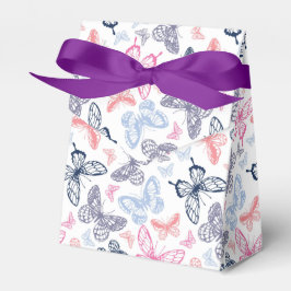 Caja Para Regalos Patrón de Ilustracion de mariposa de color crudo