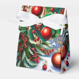 Caja Para Regalos Patrón de la efemera de los navidades