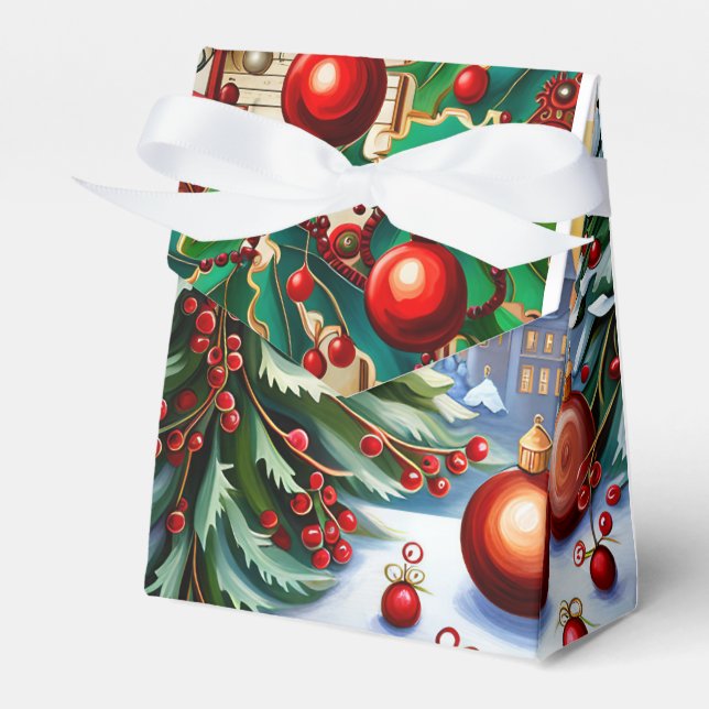 Caja Para Regalos Patrón de la efemera de los navidades (Front Side)