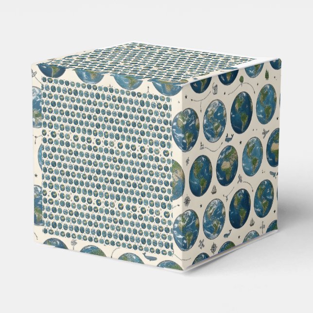 Caja Para Regalos Patrón de la Tierra (Reverso Costado)
