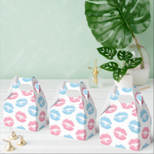 Caja Para Regalos Patrón de Labios Azules y Rosados, Pintalabios, Be