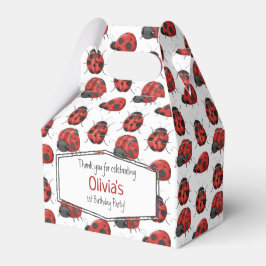 Caja Para Regalos Patrón de Ladybug Red Cuadrizado Girly Black