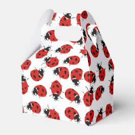 Caja Para Regalos Patrón de Ladybug Rojo y Negro