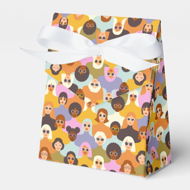 Caja Para Regalos Patrón de las mujeres retro del mundo (Front Side)