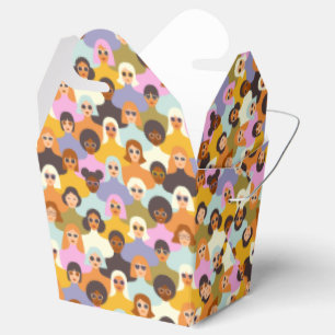 Caja Para Regalos Patrón de las mujeres retro del mundo