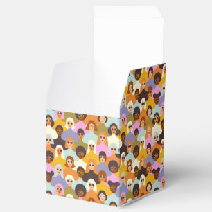 Caja Para Regalos Patrón de las mujeres retro del mundo