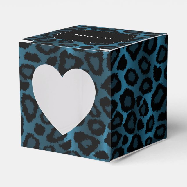 Caja Para Regalos Patrón de leopardo azul (Anverso)