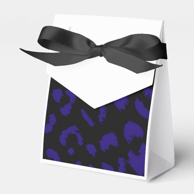 Caja Para Regalos Patrón de leopardo negro y azul (Front Side)
