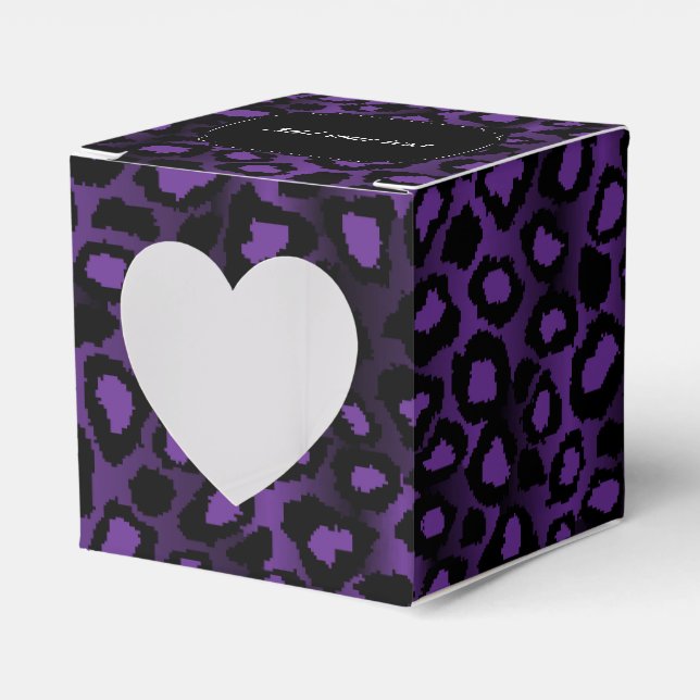 Caja Para Regalos Patrón de leopardo púrpura (Anverso)