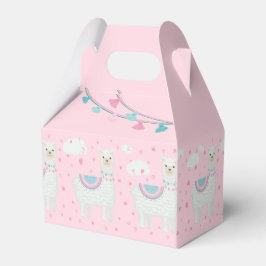 Caja Para Regalos Patrón de llama rosa y menta