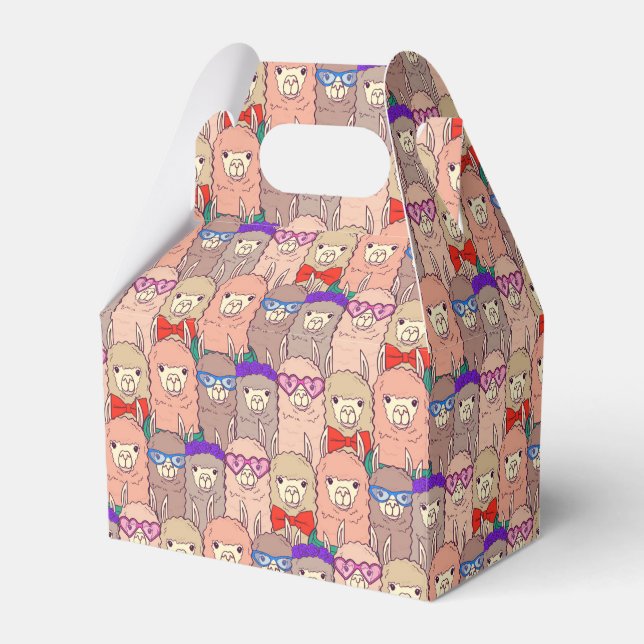 Caja Para Regalos Patrón de Llama Vestida de Moda (Front Side)