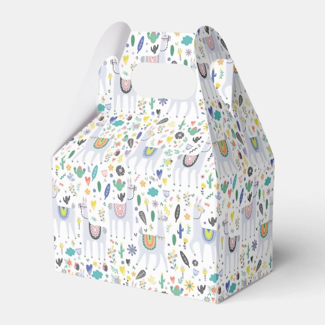 Caja Para Regalos Patrón de los Doodle Alpaca (Front Side)