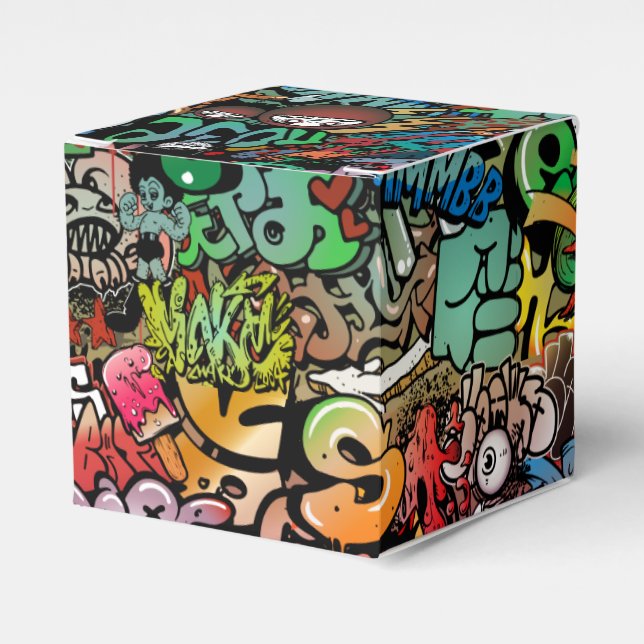 Caja Para Regalos Patrón de los personajes del graffiti callejero ur (Costado Anverso)