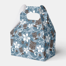 CAJA PARA REGALOS PATRÓN DE LUAU TIKI (AZUL)