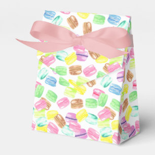 Caja Para Regalos Patrón de macaroon francés de acuarela linda