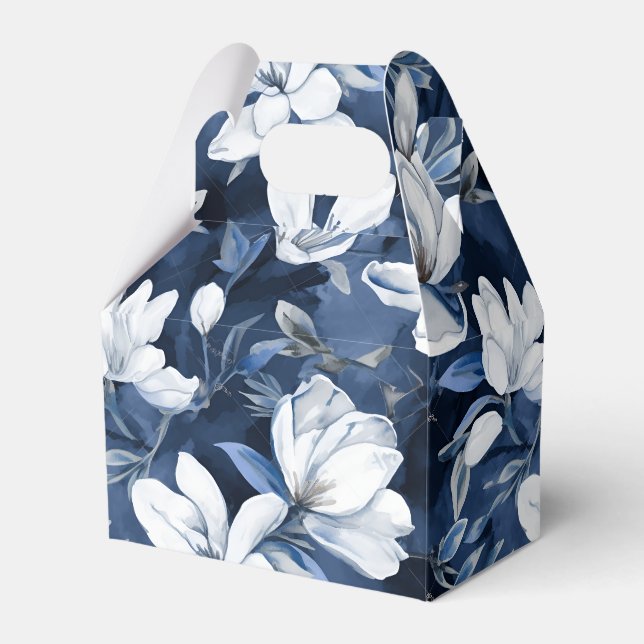 Caja Para Regalos Patrón de Magnolia Blanca en el chiffon de mediano (Front Side)