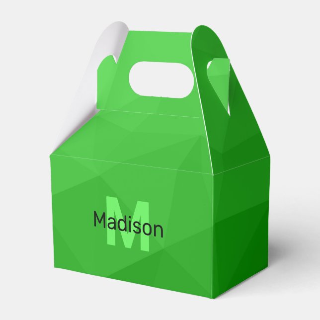 Caja Para Regalos Patrón de malla de geometría de gradiente verde Li (Front Side)