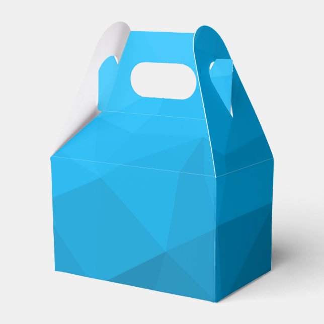 Caja Para Regalos Patrón de malla geométrica de gradiente cian azul  (Front Side)