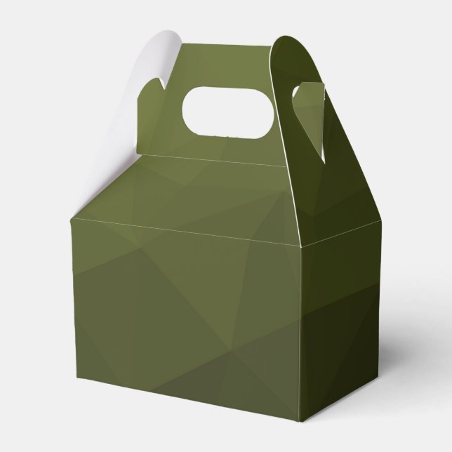 Caja Para Regalos Patrón de malla geométrica del gradiente de oliva  (Front Side)