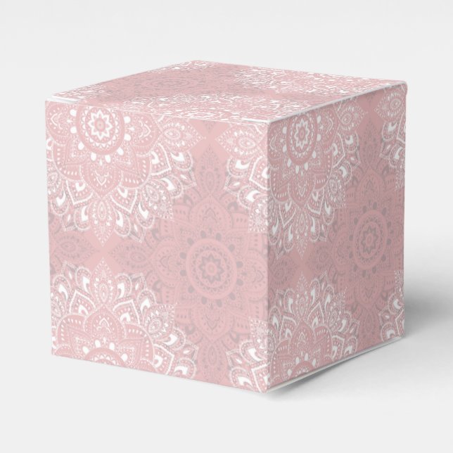 Caja Para Regalos Patrón de mandala espiritual indio rosa (Costado Anverso)