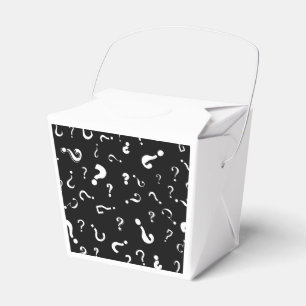 Caja Para Regalos Patrón de marca de interrogación sobre fondo negro