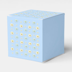 Caja Para Regalos Patrón de margarita sobre fondo azul claro