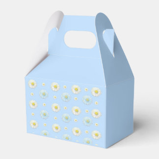 Caja Para Regalos Patrón de margarita sobre fondo azul claro