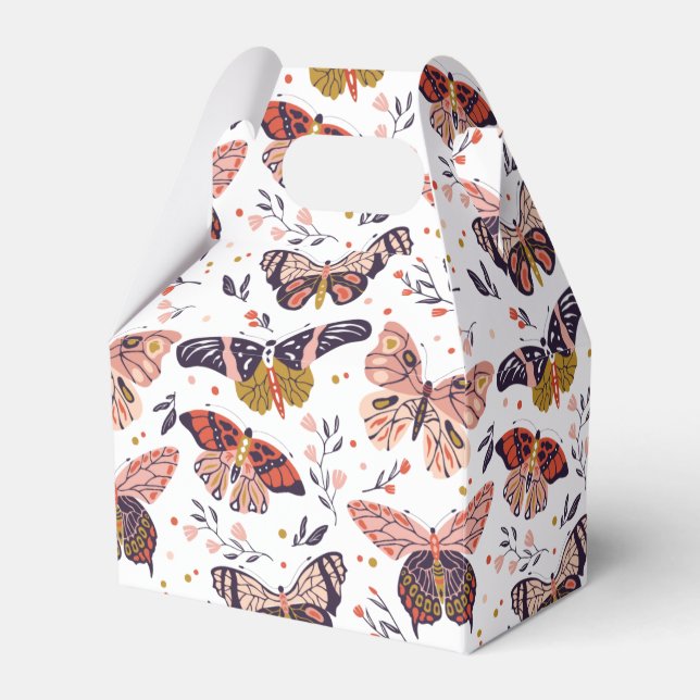 Caja Para Regalos Patrón de mariposa de Boho (Front Side)