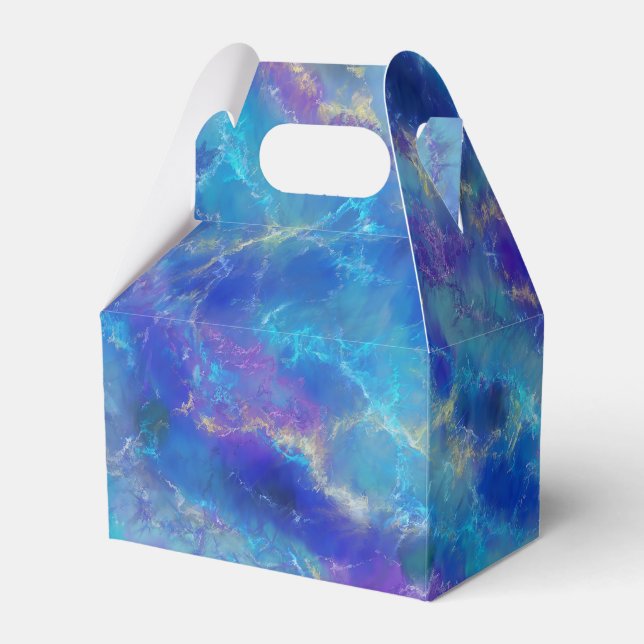 Caja Para Regalos Patrón de mármol azul abstracto de lujo (Front Side)