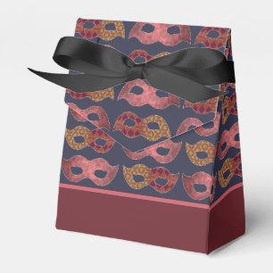 Caja Para Regalos Patrón de máscaras de mascarada de Borgoña