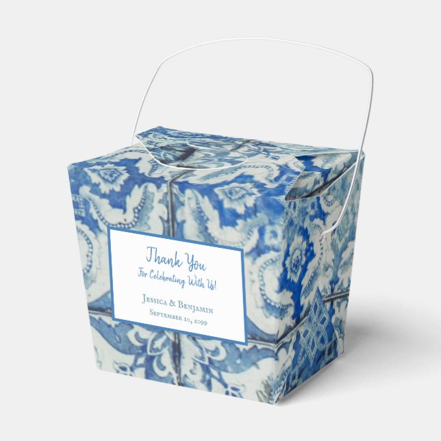 Caja Para Regalos Patrón de mosaico portugués antiguo personalizado (Front Side)