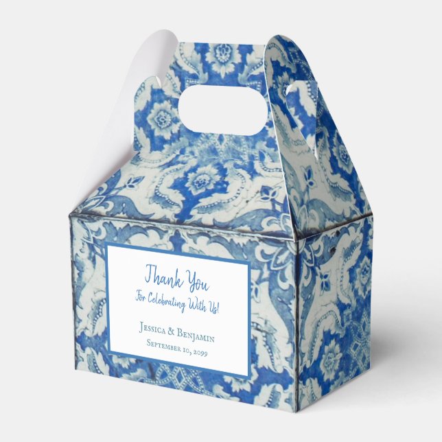 Caja Para Regalos Patrón de mosaico portugués antiguo personalizado (Front Side)