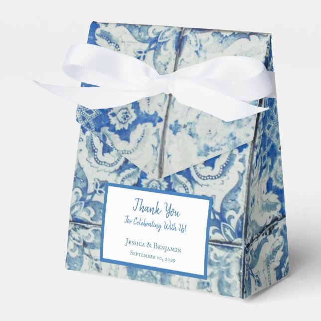 Caja Para Regalos Patrón de mosaico portugués antiguo personalizado (Front Side)