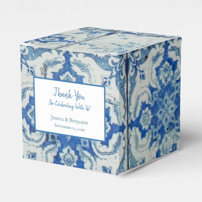 Caja Para Regalos Patrón de mosaico portugués antiguo personalizado (Costado Anverso)