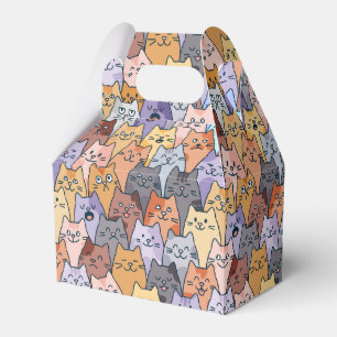 Caja Para Regalos Patrón de Multitud de Gatos Lindos y Coloridos Car