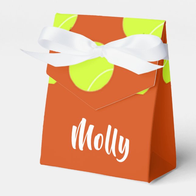 Caja Para Regalos Patrón de naranja de pelota de tenis verde (Front Side)