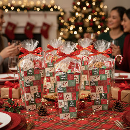 Caja Para Regalos Patrón de Navidad de patchwork campestre