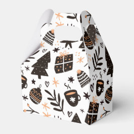 Caja Para Regalos Patrón de Navidades blancos y negros