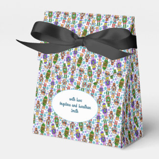 Caja Para Regalos Patrón De navidades Con Nutcracker Y Copos De Niev