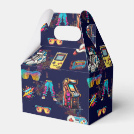 Caja Para Regalos Patrón de Neón Retro Vintage 80
