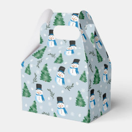 Caja Para Regalos Patrón de Nieve de invierno de color de agua suave