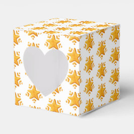 Caja Para Regalos Patrón de nieve de Navidad dorada