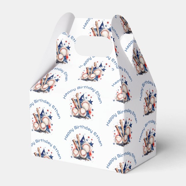 Caja Para Regalos Patrón de nombre de cumpleaños feliz de los niños  (Front Side)