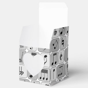 Caja Para Regalos Patrón de notas de música geométrica monocromática