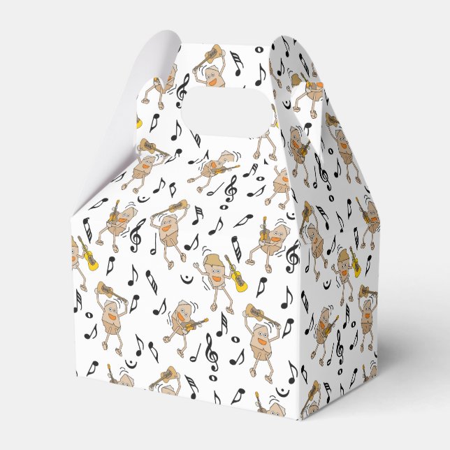 Caja Para Regalos Patrón de notas de música guitarra (Front Side)