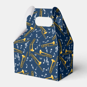 Caja Para Regalos Patrón de notas de música trombone