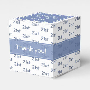 Caja Para Regalos Patrón de número de desvío de edad - Azul/Blanco